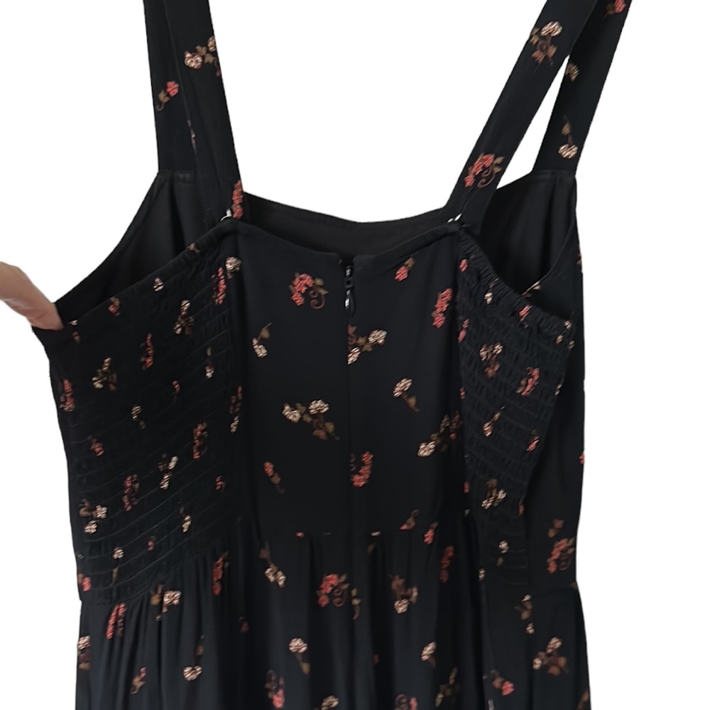 Madewell black & orange floral cropped wide-leg playsuit size 2 - Picture 7 of 7